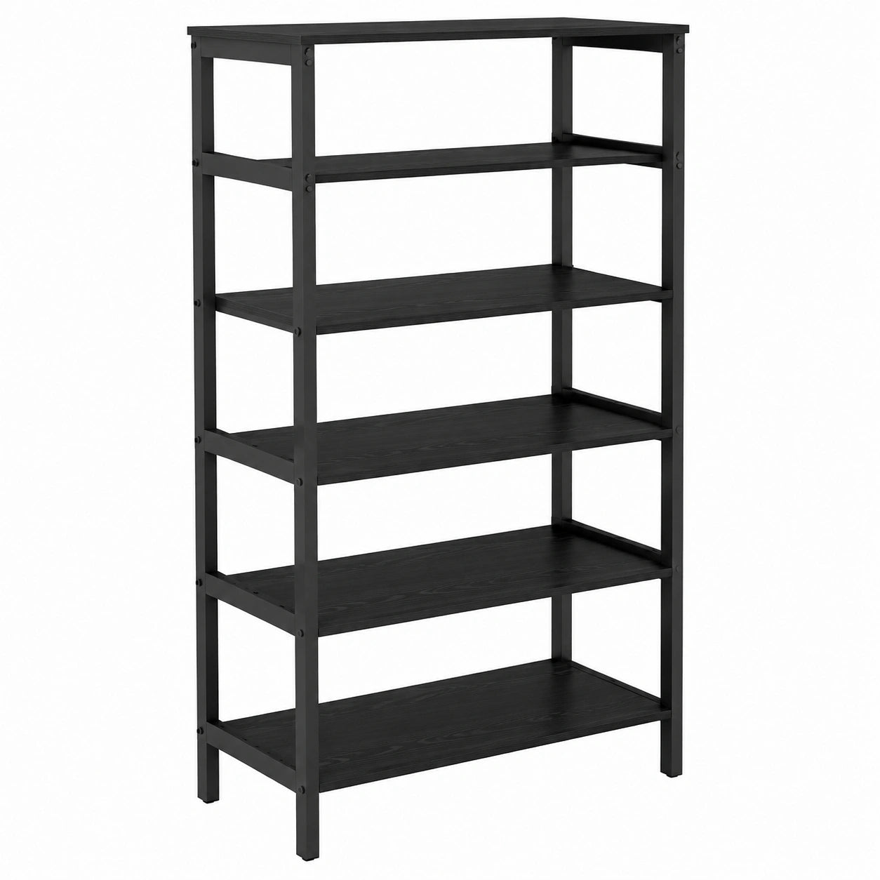 Industrie-Design Bücherregal Schwarz Eiche 60x30x115 cm, 3 Fächer, robuster Stahlrahmen, platzsparend für Wohnzimmer & Büro