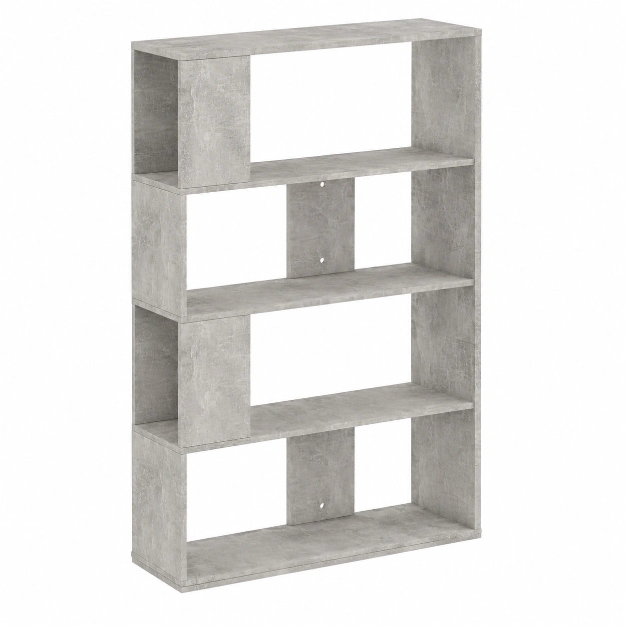 Modernes Holzwerkstoff-Bücherregal in Betongrau, 80x24x159 cm, 5 Fächer, vielseitiger Raumteiler für Wohnzimmer und Büro