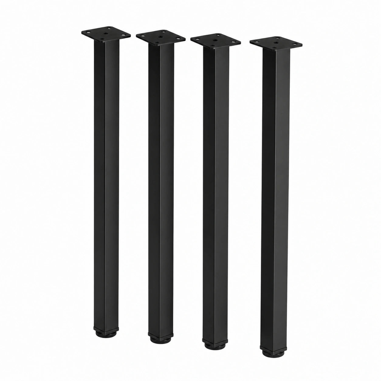 Verstellbare Metall-Tischbeine 76,2 cm, quadratisch, stabil mit Nivellierfüßen, 4er Set, schwarz für DIY Möbel und Werkbank