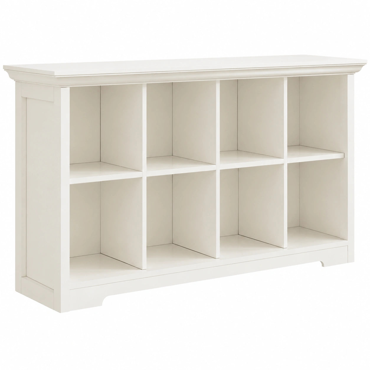 Modernes 8-Fächer-Wandregal aus Holz, Weiß – Offenes Bücherregal für Zuhause und Büro