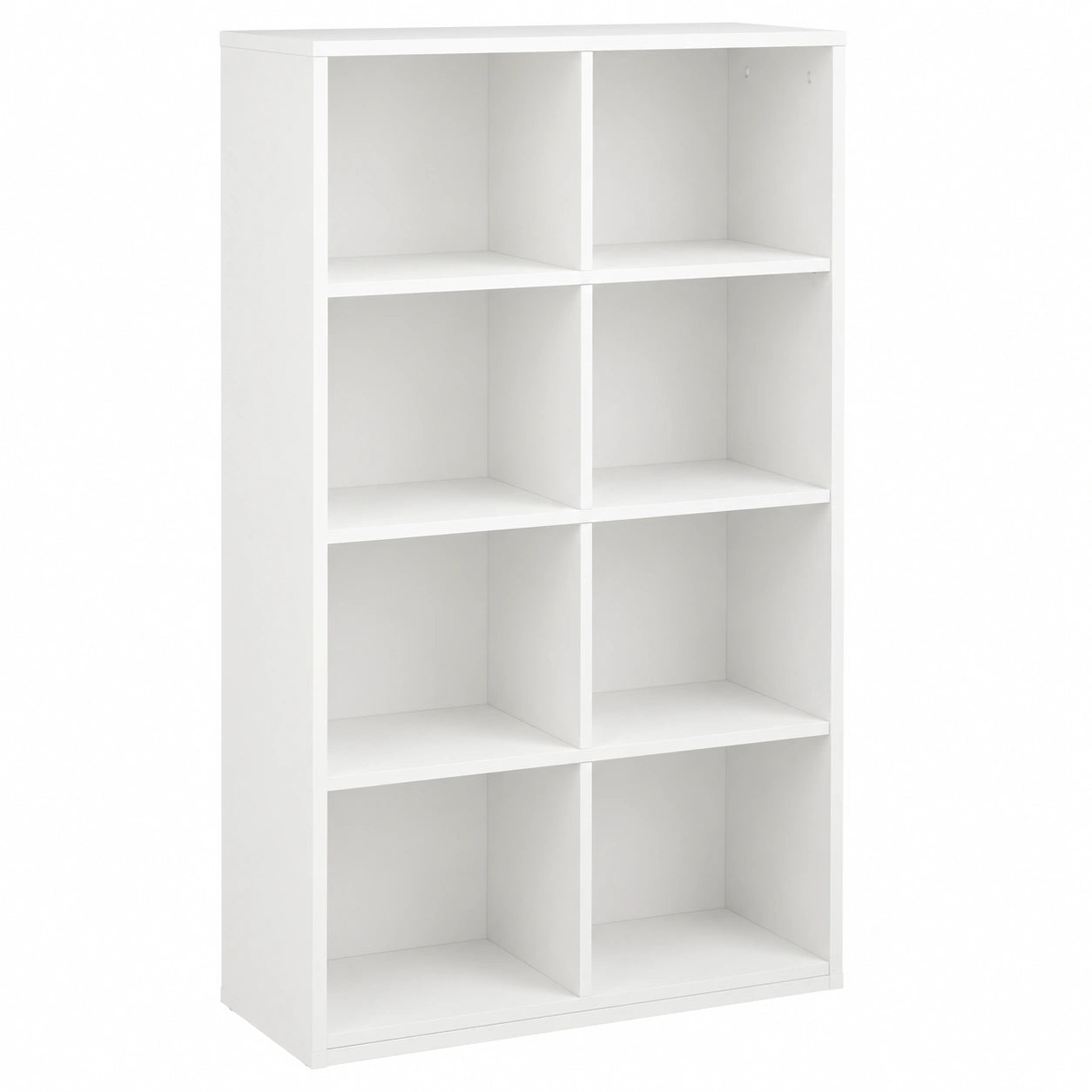 Modernes 4-stufiges Regal mit 8 Fächern, freistehend, für Wohnzimmer, Schlafzimmer, Büro in Weiß