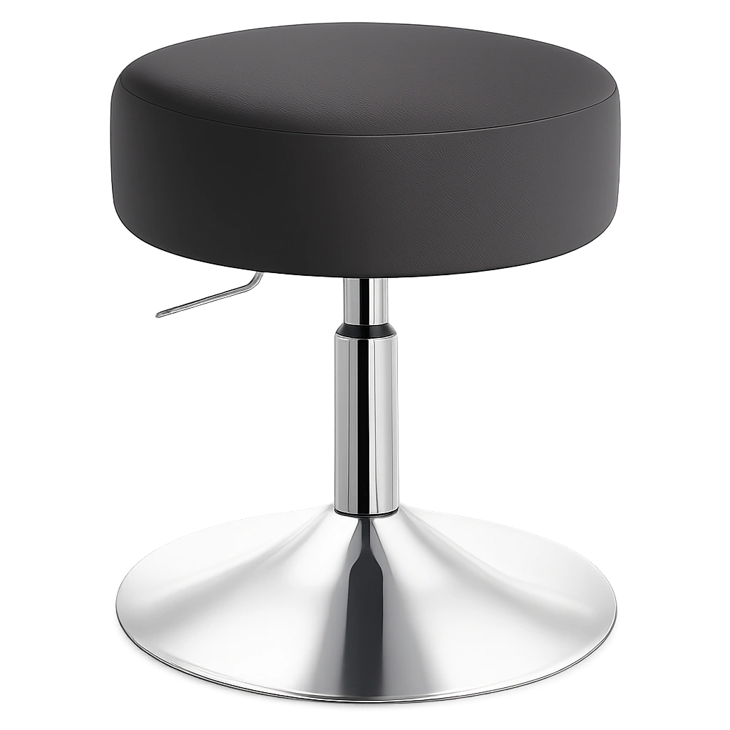 Eleganter Samthocker, 360° drehbar, höhenverstellbar – Ideal für Schminktisch, Schlafzimmer & Esszimmer, Schwarz