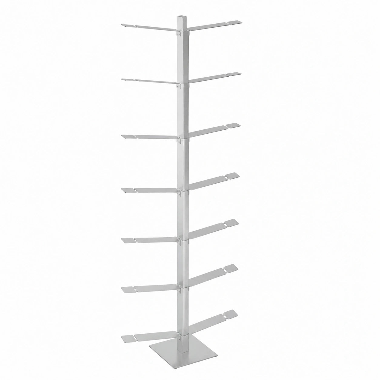 Radius Design Bücherregal mit Einlegeböden, modernes Wandregal aus Stahl, 170 cm, Weiß