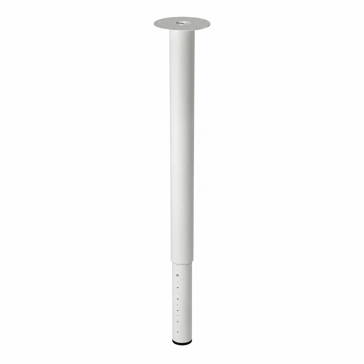 Verstellbares Tischbein aus Stahl, weiß, 60-90 cm, mit Bodenschutz und Schrauben