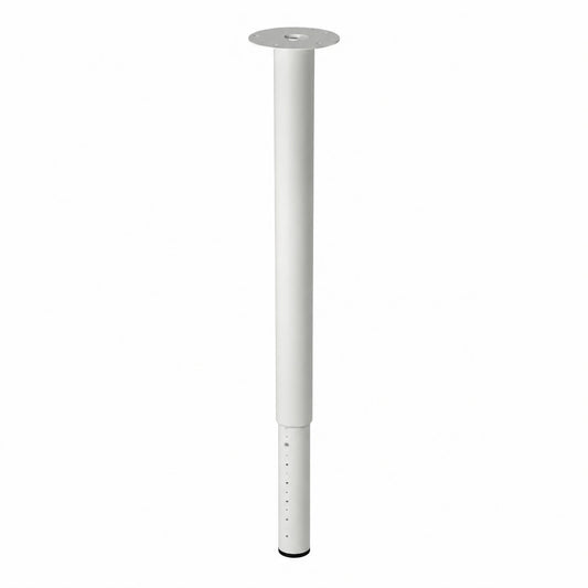 Verstellbares Tischbein aus Stahl, weiß, 60-90 cm, mit Bodenschutz und Schrauben