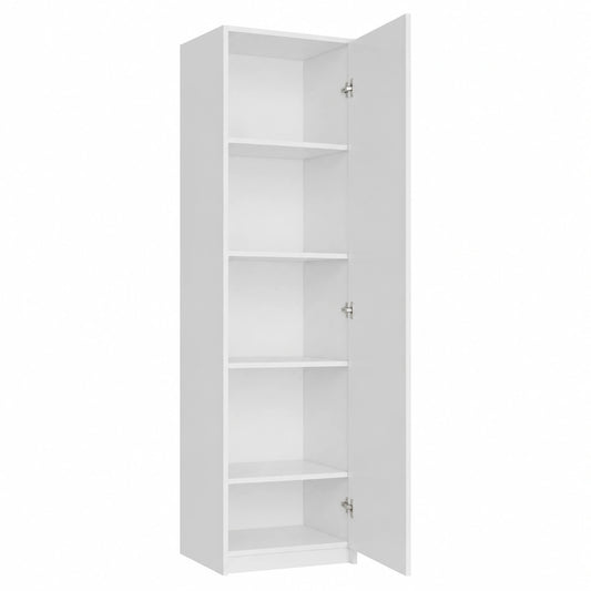 MATKAM Hochschrank mit Türen, 39x180x35cm, verstellbare Böden, satinierte Griffe, ideal für Büro und Wohnzimmer