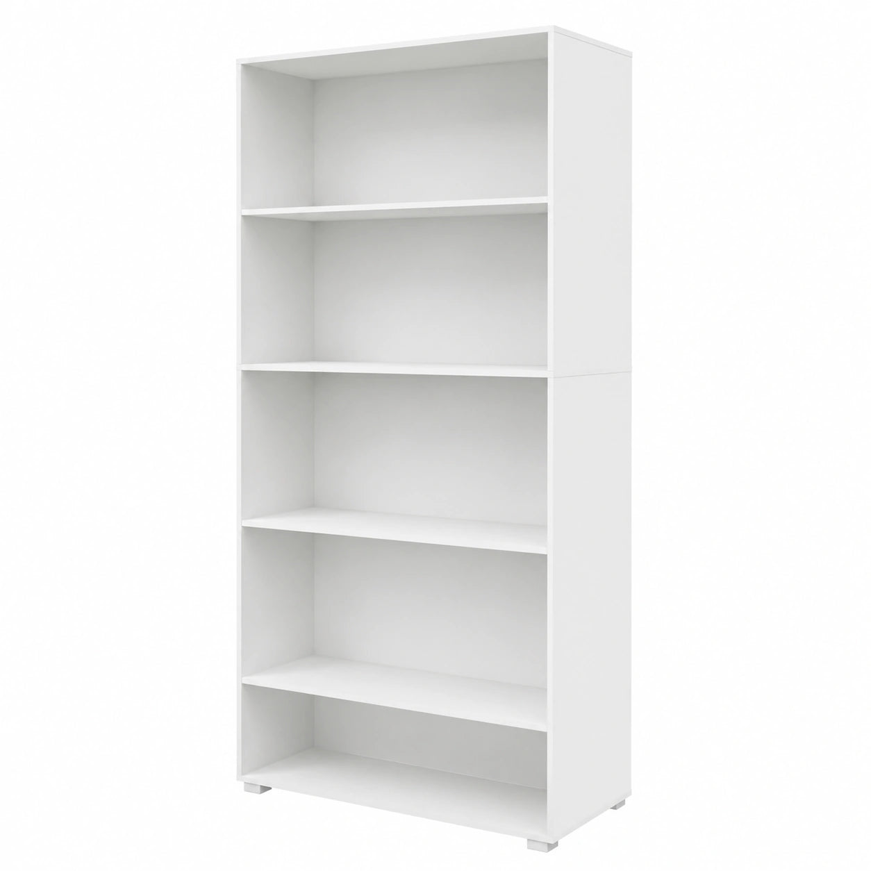 Casaria® Bücherregal mit 5 Fächern, höhenverstellbar, modernes Holzdesign, 190x60x28cm, ideal für Büro und Wohnzimmer, Weiß