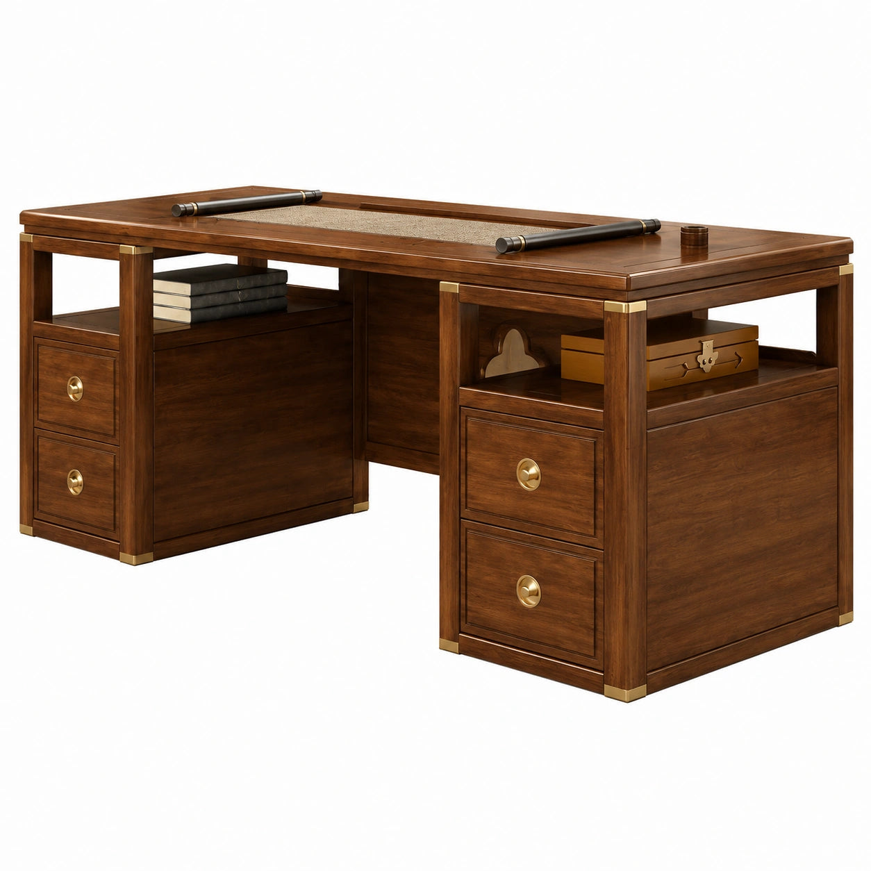 Massivholz Schreibtisch für Heimbüro und Kalligraphie, chinesischer Stil, 160x80cm