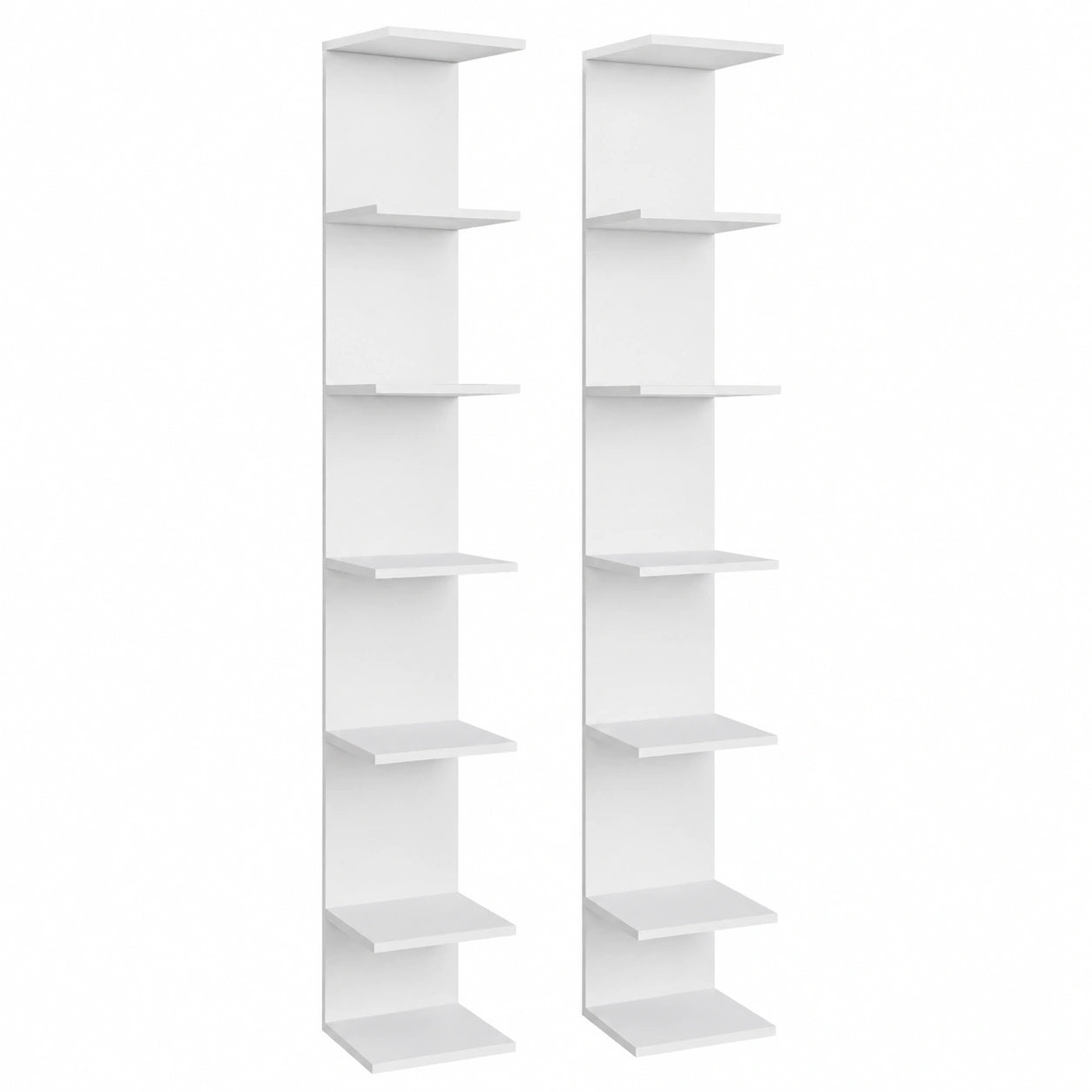 Vicco Wandregal Set Paolo, Weiß, 28 x 190 cm, Bücher- und Dekoregale zur Wandmontage