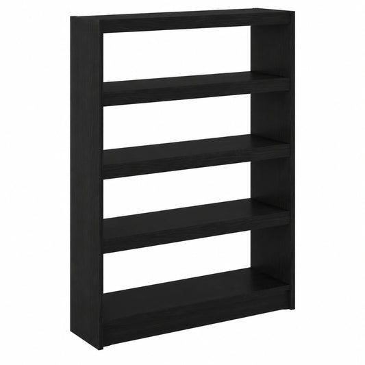 Modernes Bücherregal aus Kiefer, Schwarz, 100x30x168 cm, vielseitiger Raumteiler für Wohnzimmer und Büro