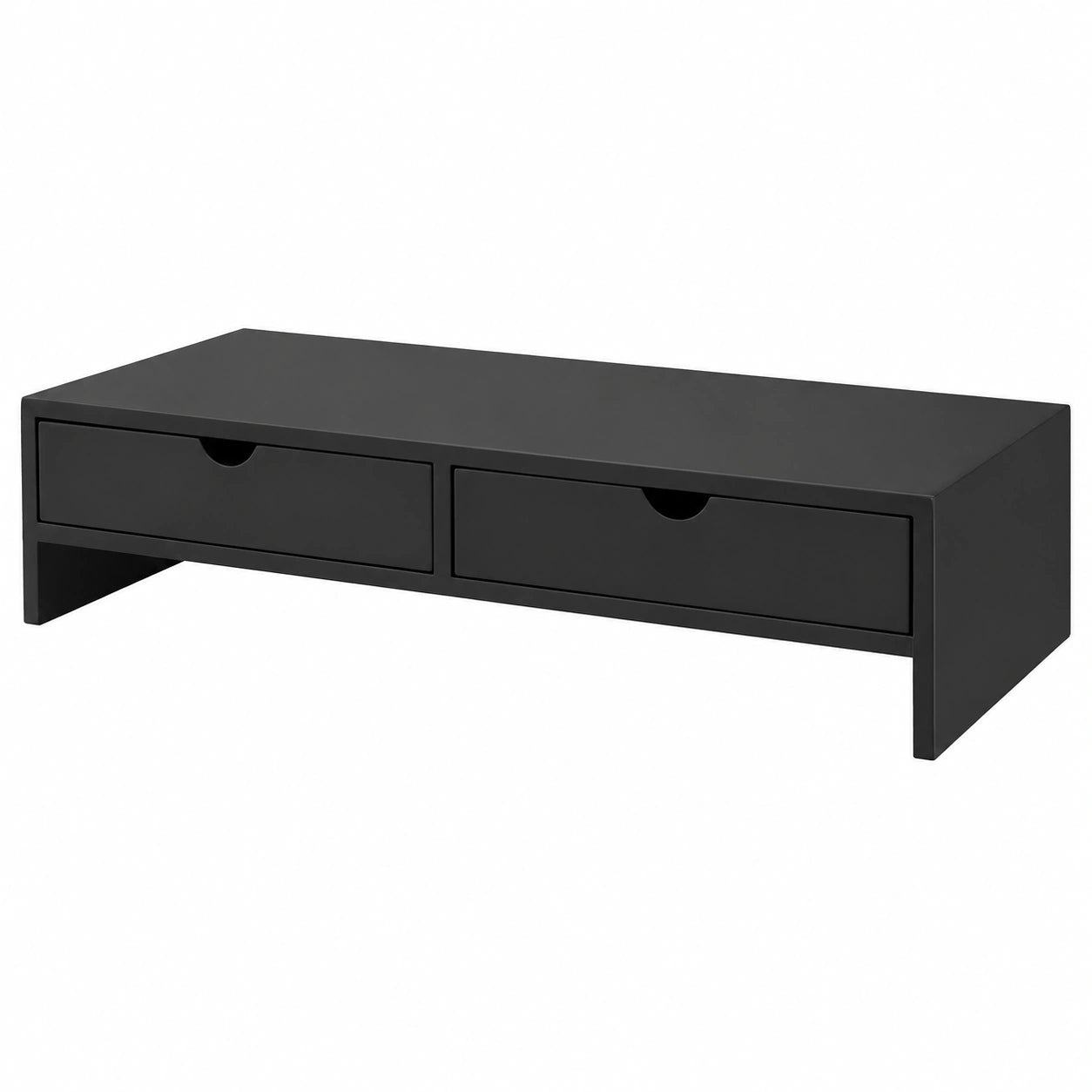 Ergonomischer Monitorständer mit Schubladen, Schwarz, 47x11x18cm