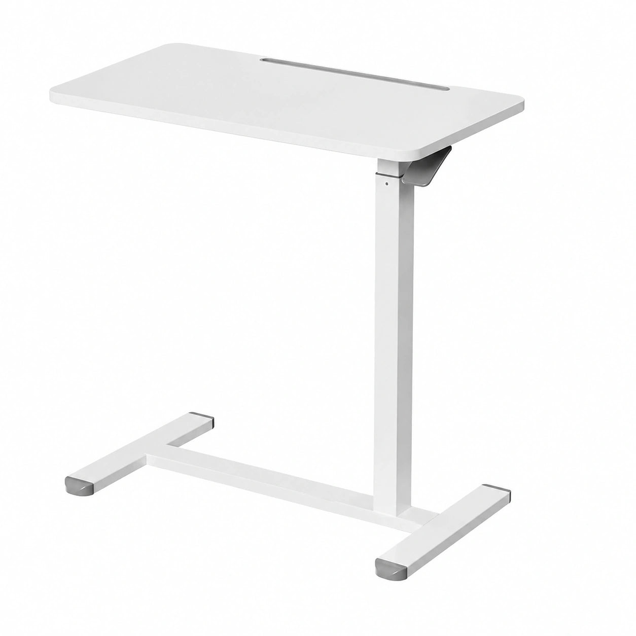 Gibbon Mounts Höhenverstellbarer Rollschreibtisch, Mobiler Laptop-Tisch mit Rollen, Weiß