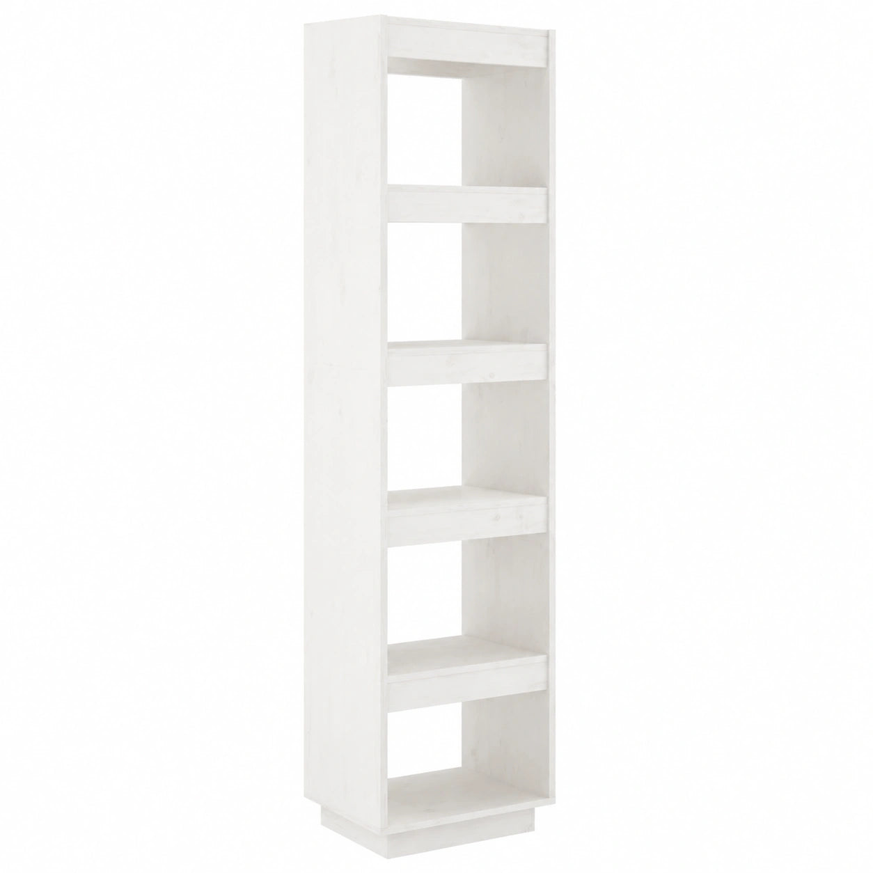Vielseitiges Kiefernholz-Bücherregal in Weiss, 40x35x167 cm - Raumtrenner mit großem Stauraum