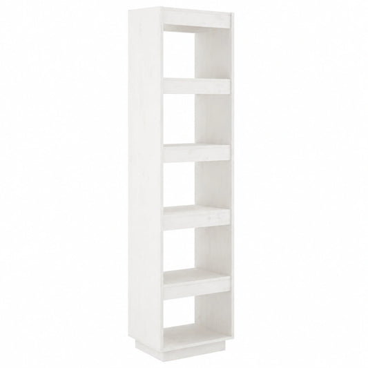 Vielseitiges Kiefernholz-Bücherregal in Weiss, 40x35x167 cm - Raumtrenner mit großem Stauraum