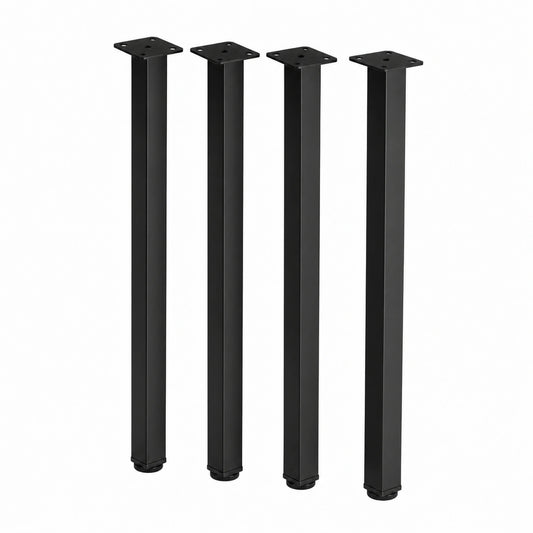 Verstellbare Metall-Tischbeine 76,2 cm, quadratisch, stabil mit Nivellierfüßen, 4er Set, schwarz für DIY Möbel und Werkbank