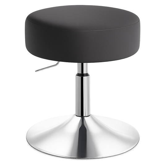 Eleganter Samthocker, 360° drehbar, höhenverstellbar – Ideal für Schminktisch, Schlafzimmer & Esszimmer, Schwarz