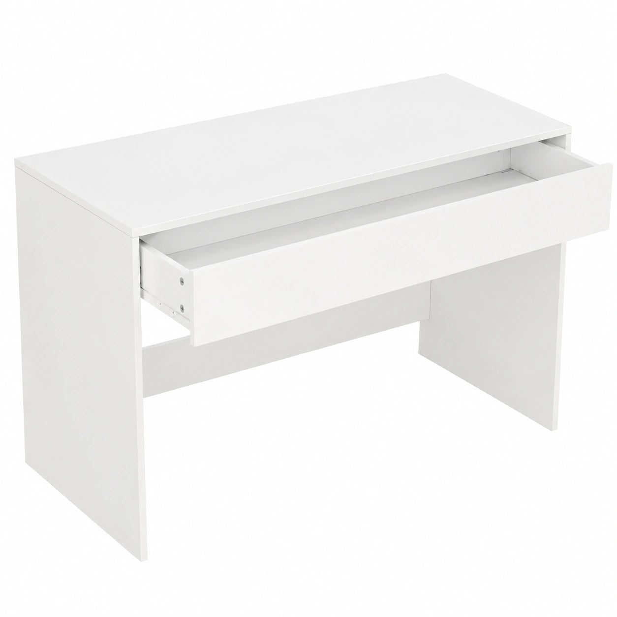 Moderner Schreibtisch mit Stauraum, Computertisch für Zuhause und Büro, 100x50x75 cm, Weiß