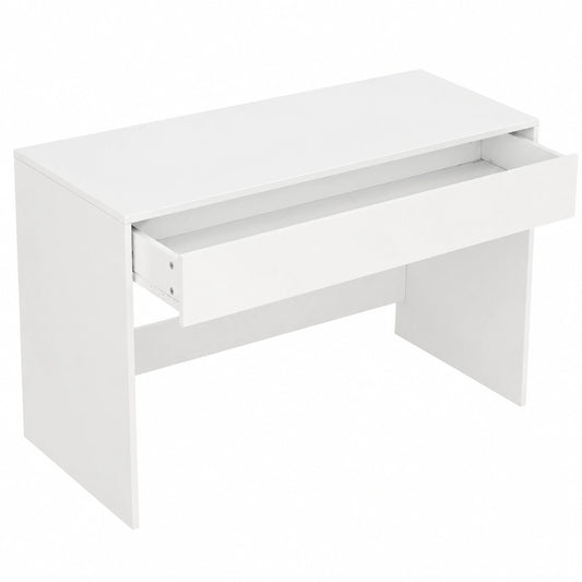 Moderner Schreibtisch mit Stauraum, Computertisch für Zuhause und Büro, 100x50x75 cm, Weiß
